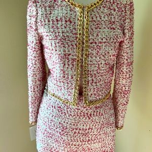 Alice and Olivia tweed sequined suit